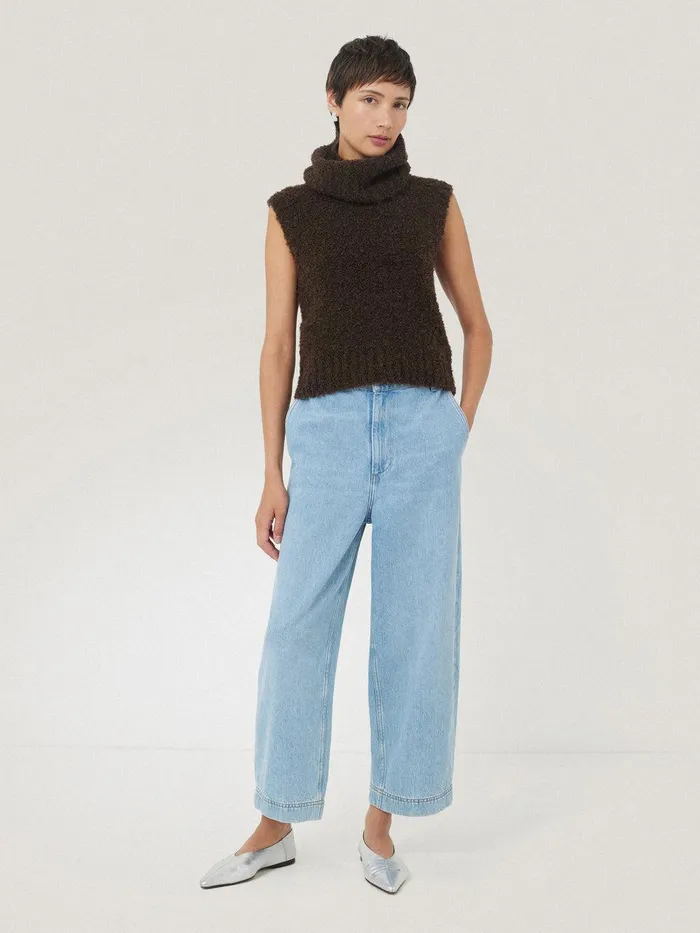 Women Cosy Boucle Tank And Snood Brown Jigsaw Coords