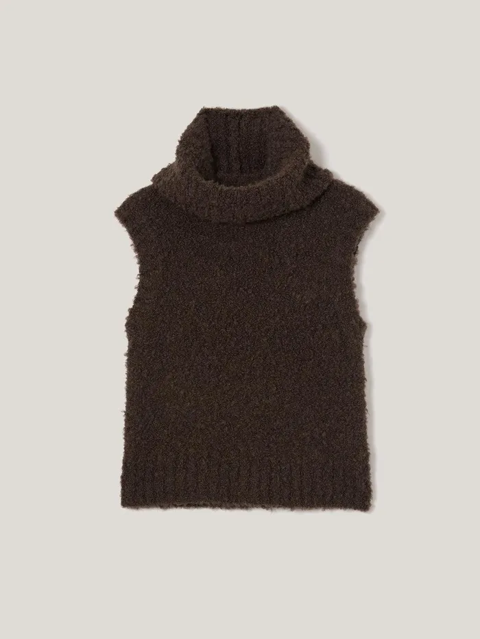 Women Cosy Boucle Tank And Snood Brown Jigsaw Coords
