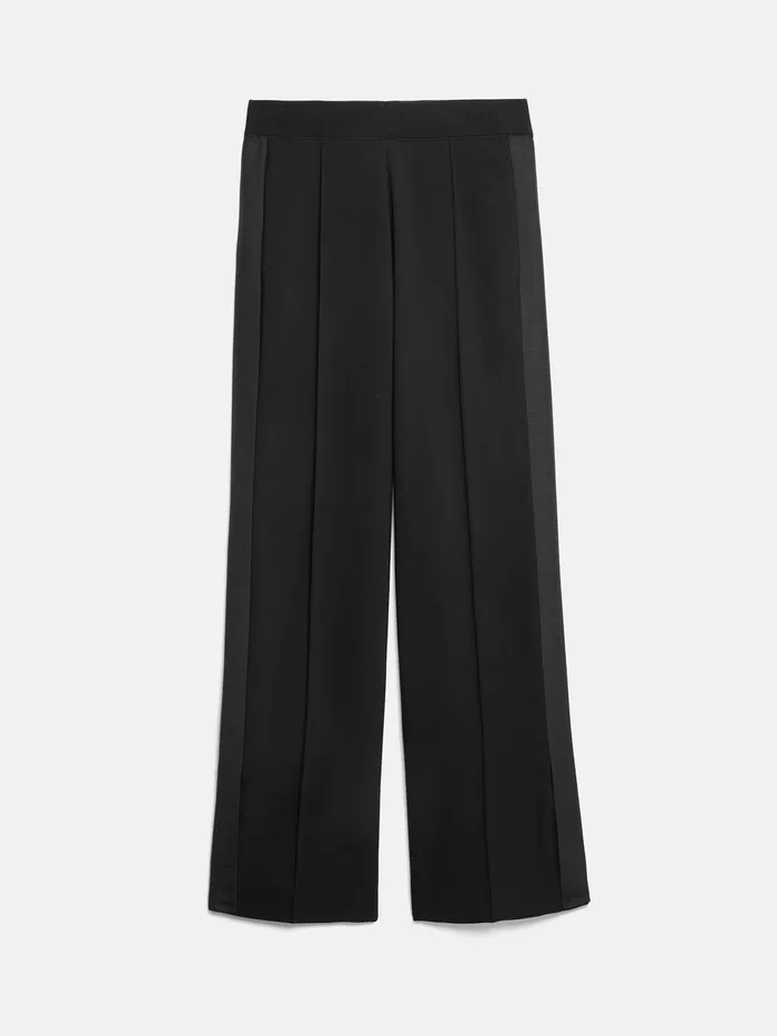 Women Crepe Split Hem Jogger Black Jigsaw Trousers