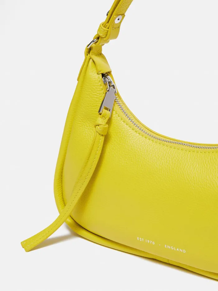 Women Crescent Bag Small Yellow Jigsaw Bags