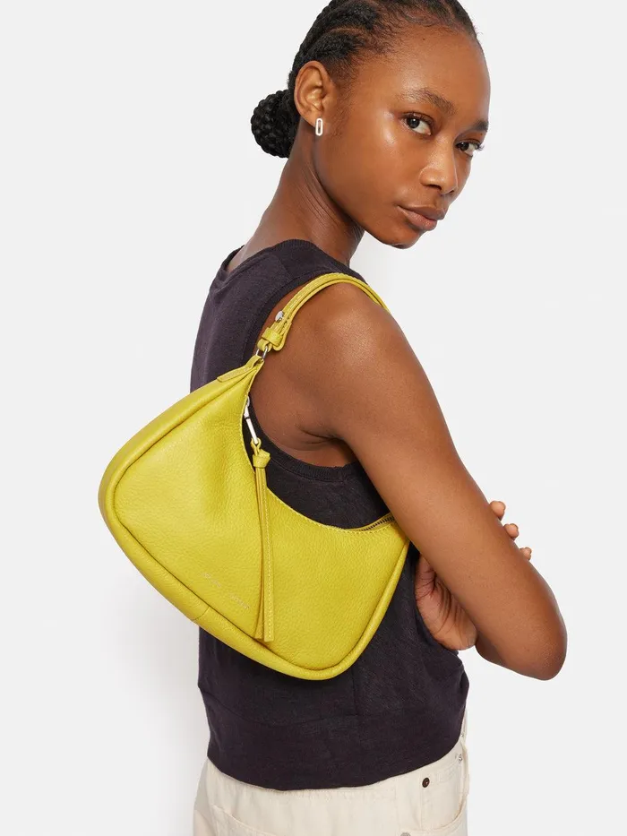 Women Crescent Bag Small Yellow Jigsaw Bags