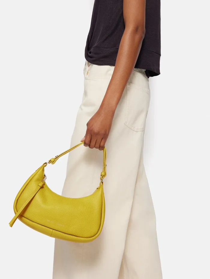 Women Crescent Bag Small Yellow Jigsaw Bags