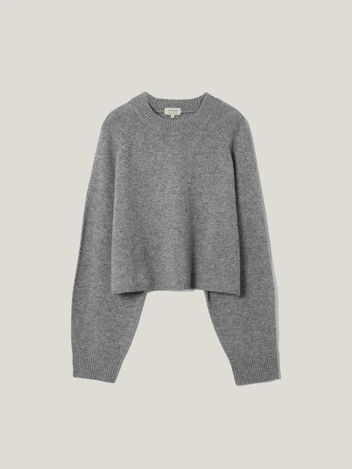 Women Crew Neck Poncho Jumper Grey Jigsaw Knitwear and Cashmere
