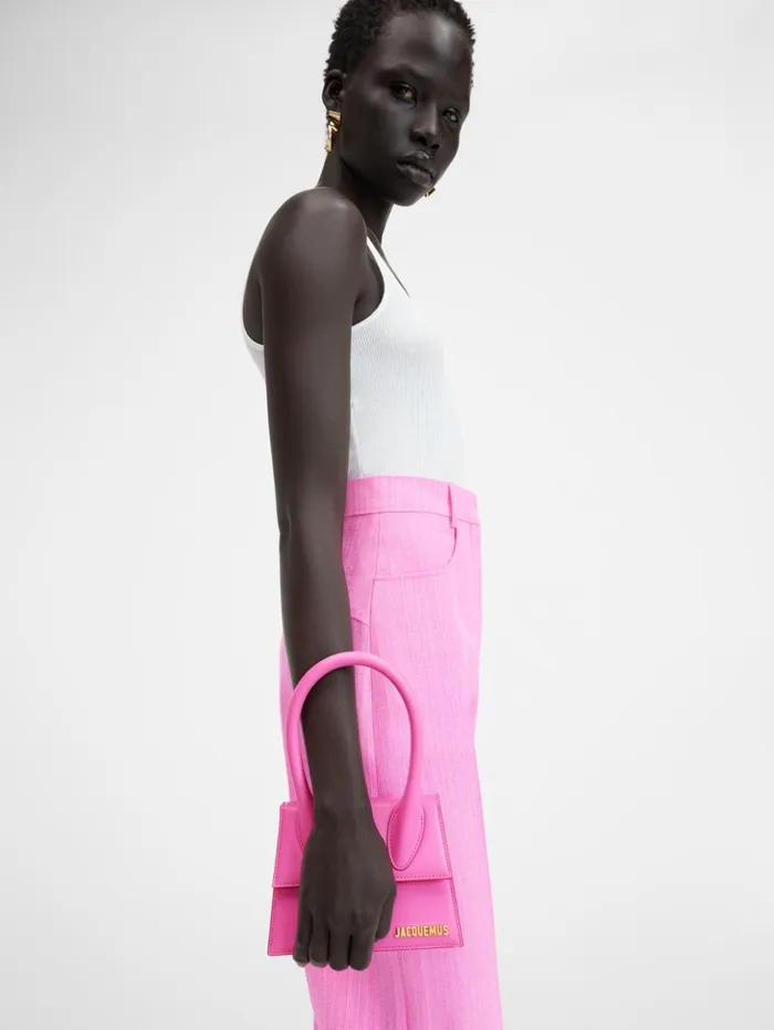 Women Crossbody and Handbags JACQUEMUS The Medium Chiquito Pink Women Crossbody and Handbags JACQUEMUS The Medium Chiquito Pink