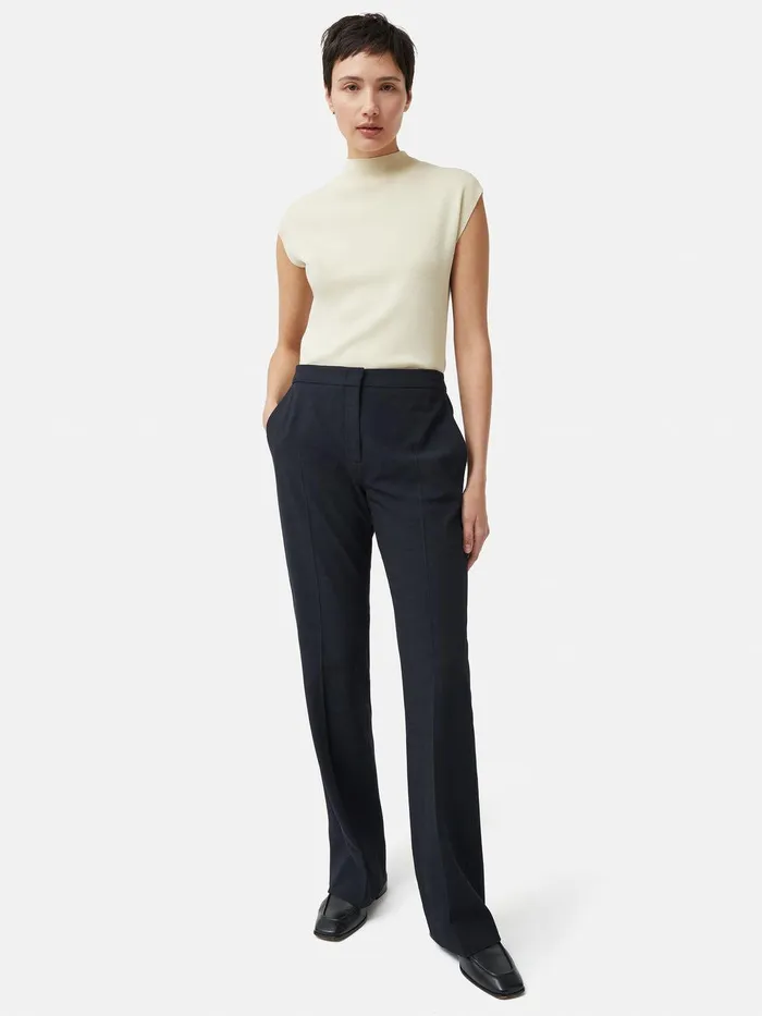 Women Crosshatch Mason Trouser Navy Jigsaw Suits and Tailoring