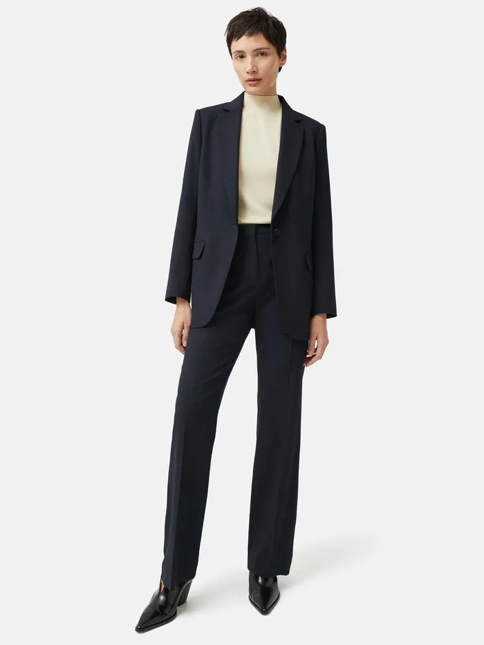 Women Crosshatch Mason Trouser Navy Jigsaw Suits and Tailoring