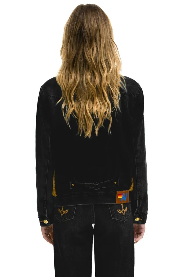 Women Denim Aviator Nation ASPEN SHERPA UNISEX DENIM JACKET 8211 BLACK HONEY Women Denim Aviator Nation ASPEN SHERPA UNISEX DENIM JACKET 8211 BLACK HONEY