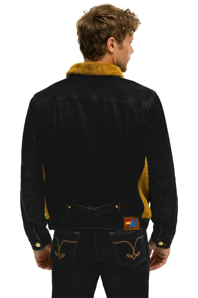 Women Denim Aviator Nation ASPEN SHERPA UNISEX DENIM JACKET 8211 BLACK HONEY Women Denim Aviator Nation ASPEN SHERPA UNISEX DENIM JACKET 8211 BLACK HONEY