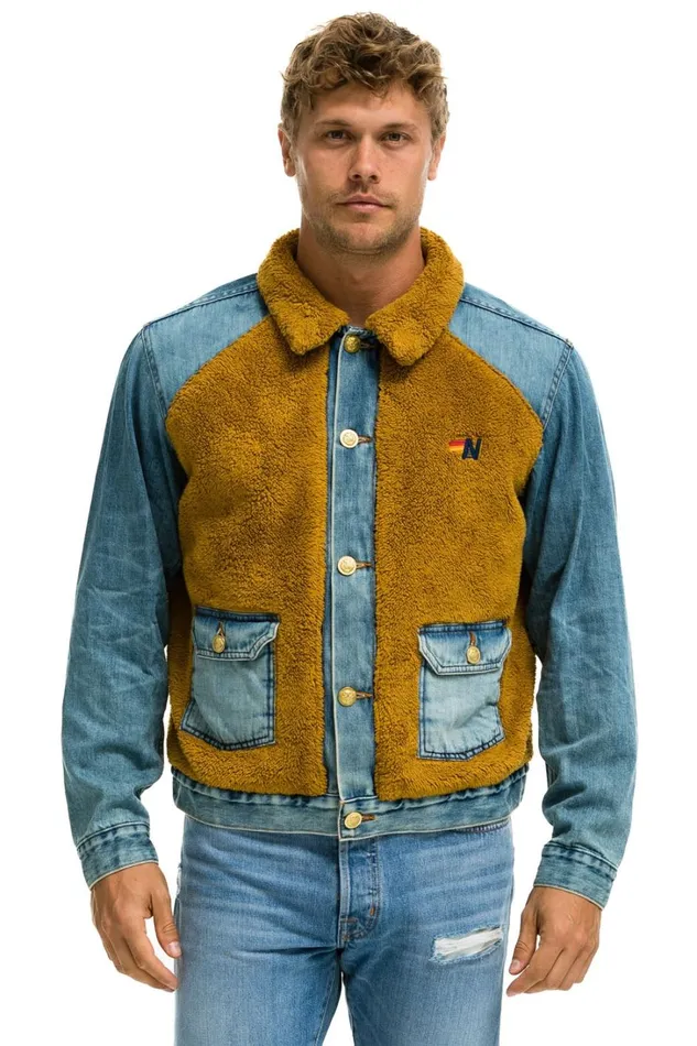 Women Denim Aviator Nation ASPEN SHERPA UNISEX DENIM JACKET 8211 MEDIUM VINTAGE Women Denim Aviator Nation ASPEN SHERPA UNISEX DENIM JACKET 8211 MEDIUM VINTAGE