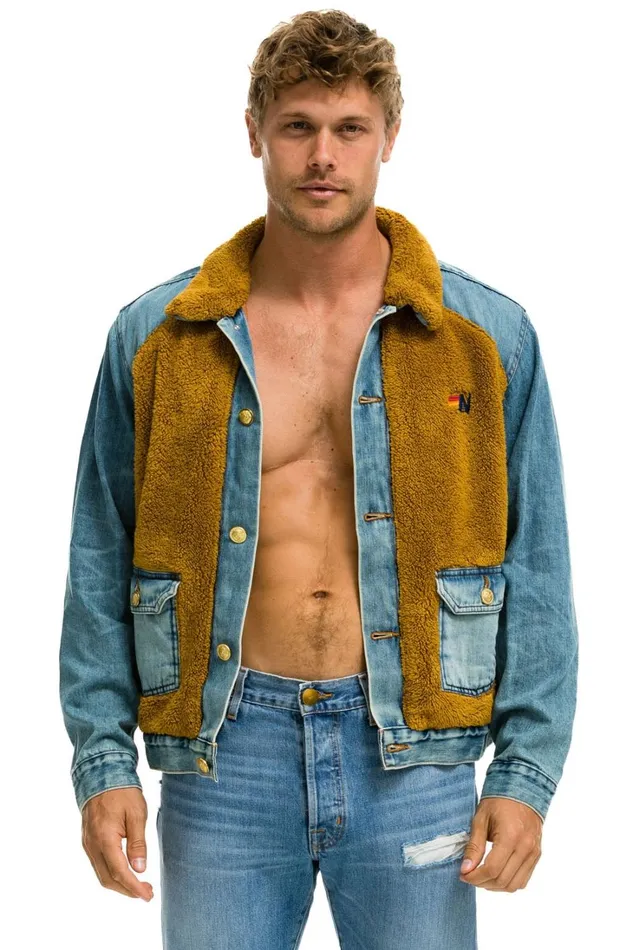 Women Denim Aviator Nation ASPEN SHERPA UNISEX DENIM JACKET 8211 MEDIUM VINTAGE Women Denim Aviator Nation ASPEN SHERPA UNISEX DENIM JACKET 8211 MEDIUM VINTAGE