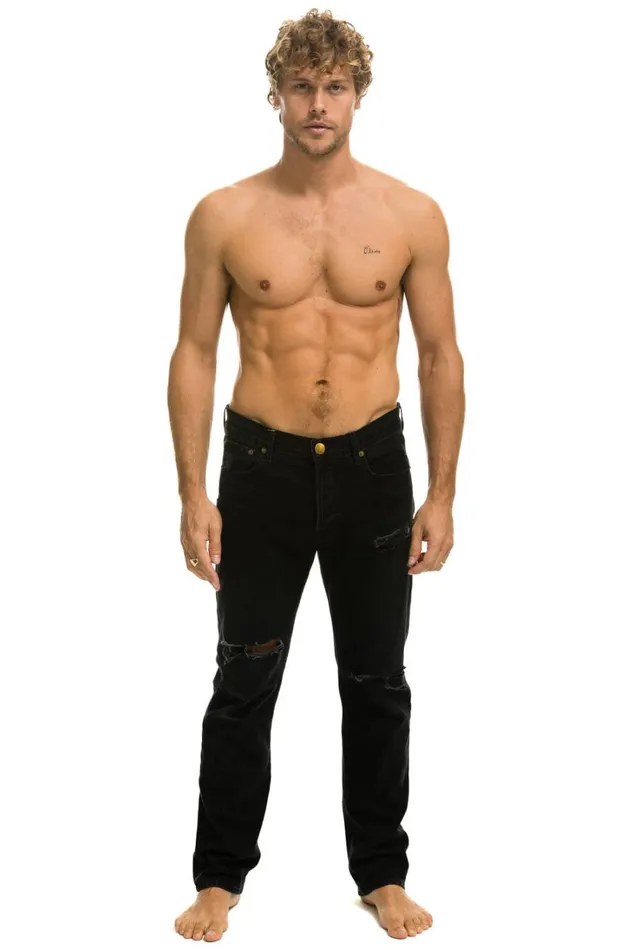 Women Denim Aviator Nation MEN039S CLASSIC STRAIGHT LEG DENIM JEAN 8211 VINTAGE BLACK