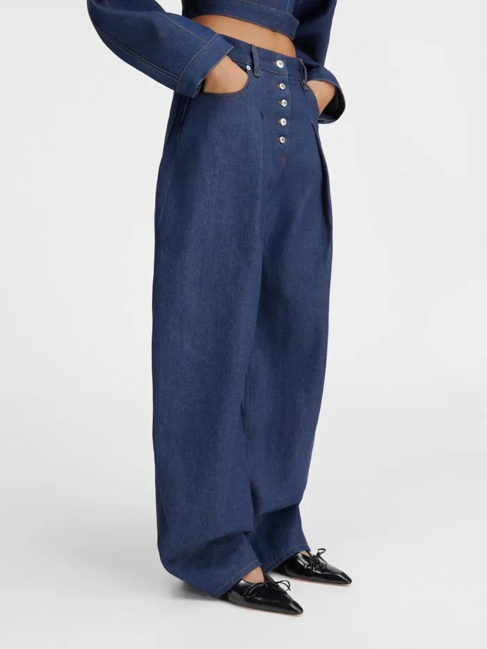 Women Denim JACQUEMUS The Ovalo DeNmes Denim Pants Navybrown Women Denim JACQUEMUS The Ovalo DeNmes Denim Pants Navybrown