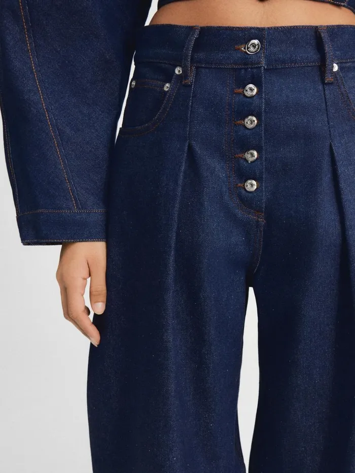 Women Denim JACQUEMUS The Ovalo DeNmes Denim Pants Navybrown Women Denim JACQUEMUS The Ovalo DeNmes Denim Pants Navybrown