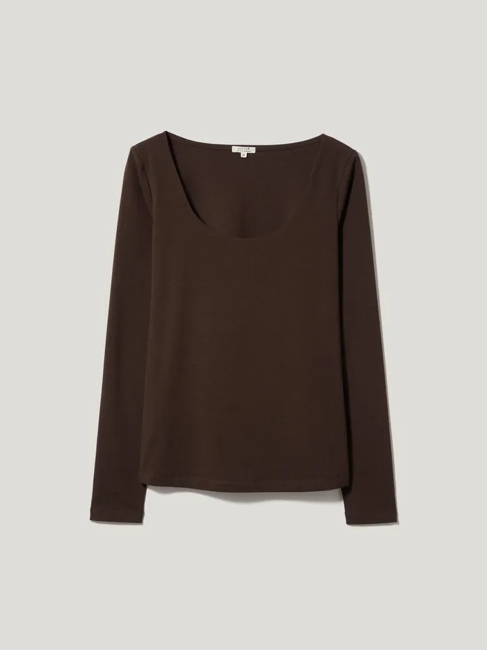 Women Double Front Ballet Neck Top Brown Jigsaw Pyjamas and Loungewear