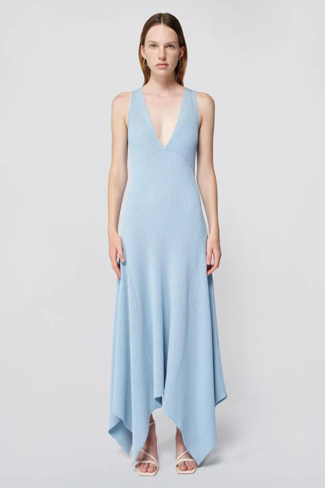 Women Dresses and Jumpsuits Jonathan Simkhai Kiara Dress Blue VNeck Midi Dress