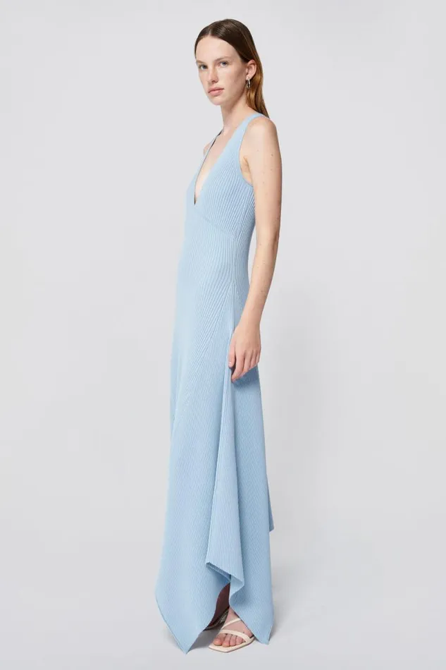 Women Dresses and Jumpsuits Jonathan Simkhai Kiara Dress Blue VNeck Midi Dress Women Dresses and Jumpsuits Jonathan Simkhai Kiara Dress Blue VNeck Midi Dress