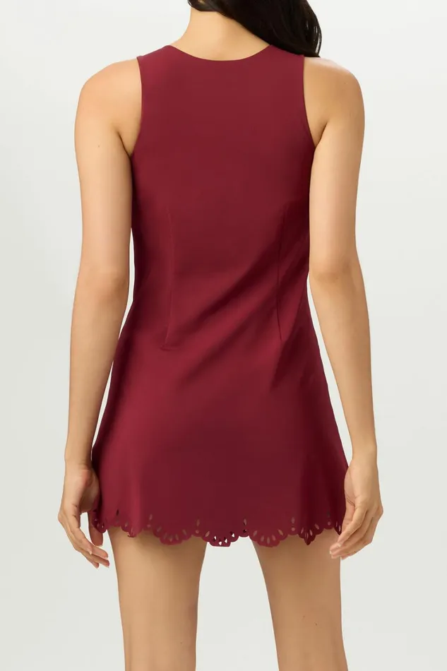 Women Dresses and Skirts Fila Lasercut Dress 600 Cabernet Women Dresses and Skirts Fila Lasercut Dress 600 Cabernet