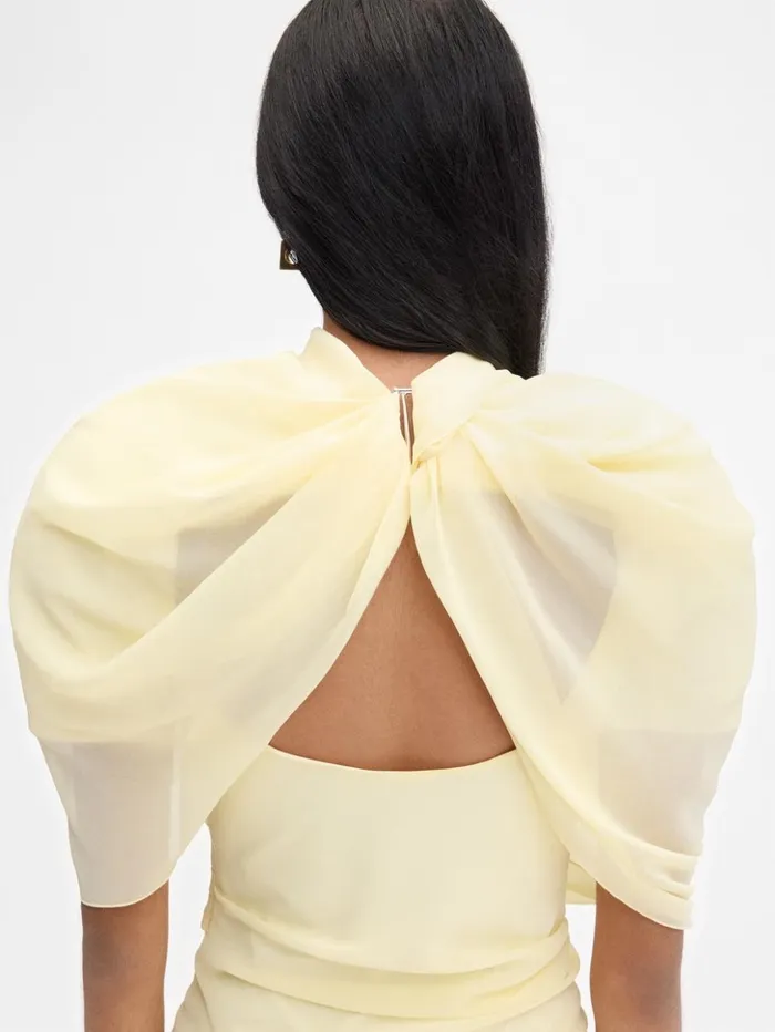 Women Dresses and Skirts JACQUEMUS The Castagna Dress Pale Yellow 2 Women Dresses and Skirts JACQUEMUS The Castagna Dress Pale Yellow 2
