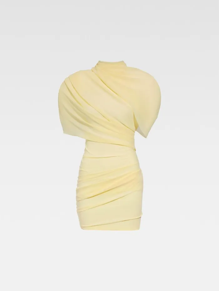 Women Dresses and Skirts JACQUEMUS The Castagna Dress Pale Yellow 2 Women Dresses and Skirts JACQUEMUS The Castagna Dress Pale Yellow 2
