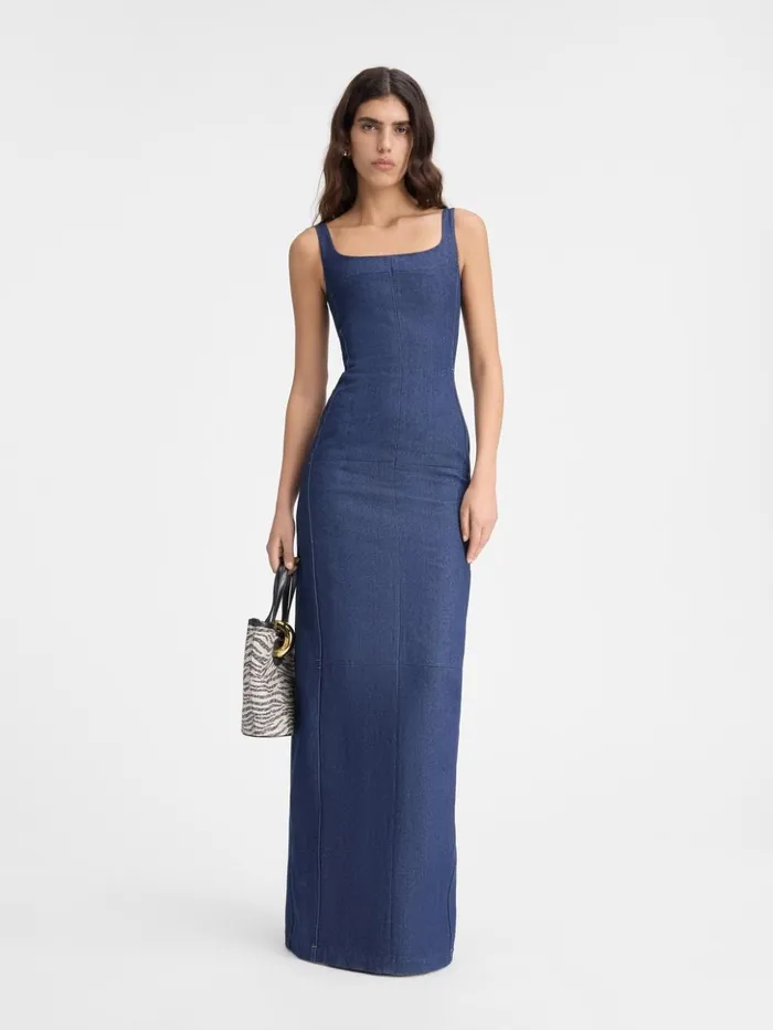 Women Dresses and Skirts JACQUEMUS The DeNmes Spoglio Denim Dress Navy