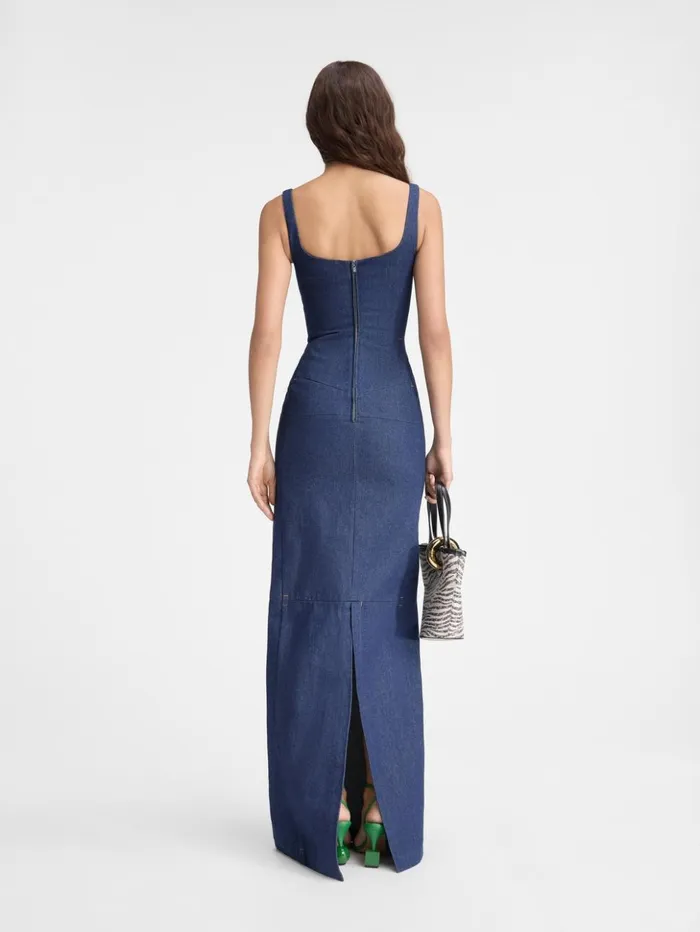 Women Dresses and Skirts JACQUEMUS The DeNmes Spoglio Denim Dress Navy Women Dresses and Skirts JACQUEMUS The DeNmes Spoglio Denim Dress Navy