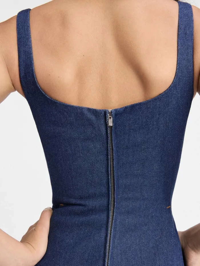 Women Dresses and Skirts JACQUEMUS The DeNmes Spoglio Denim Dress Navy Women Dresses and Skirts JACQUEMUS The DeNmes Spoglio Denim Dress Navy