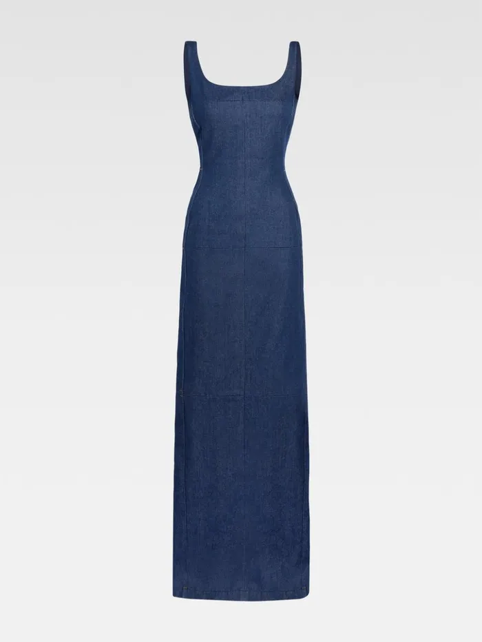 Women Dresses and Skirts JACQUEMUS The DeNmes Spoglio Denim Dress Navy Women Dresses and Skirts JACQUEMUS The DeNmes Spoglio Denim Dress Navy