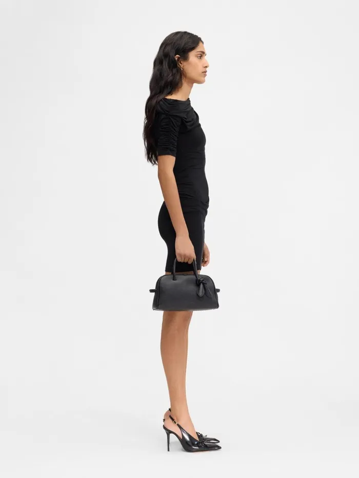 Women Dresses and Skirts JACQUEMUS The Drapeado Mini Dress Black Women Dresses and Skirts JACQUEMUS The Drapeado Mini Dress Black