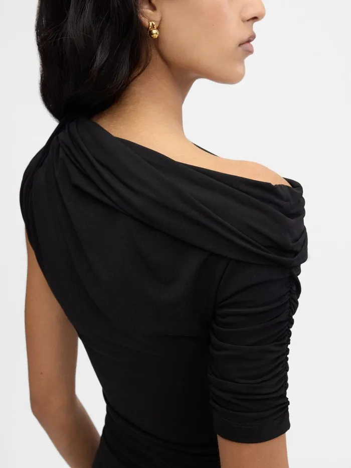 Women Dresses and Skirts JACQUEMUS The Drapeado Mini Dress Black Women Dresses and Skirts JACQUEMUS The Drapeado Mini Dress Black