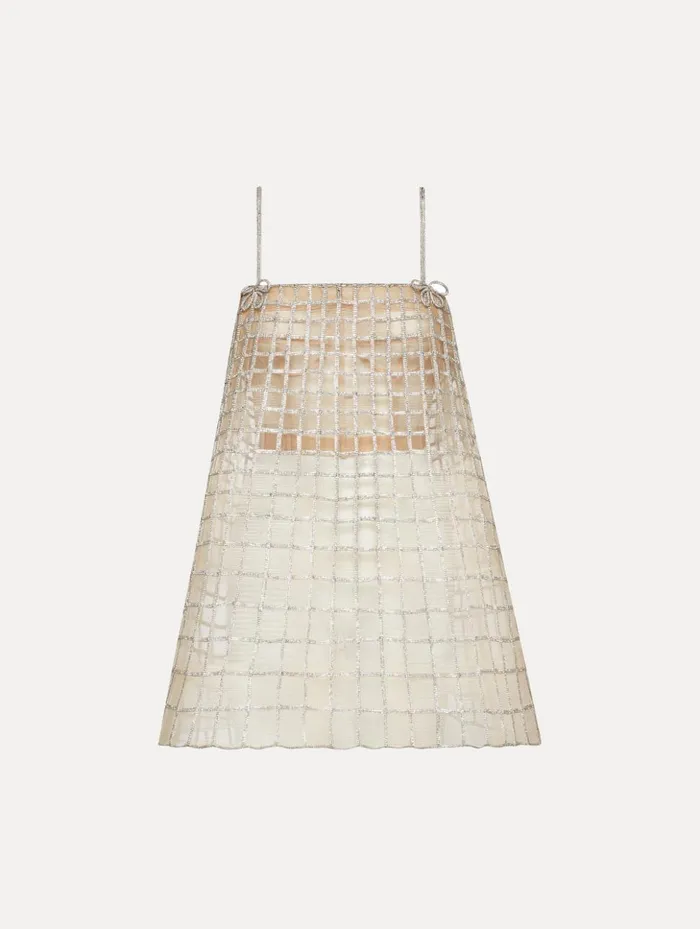 Women Dresses Oscar De La Renta Crystal Grid Trapeze Dress Crystal