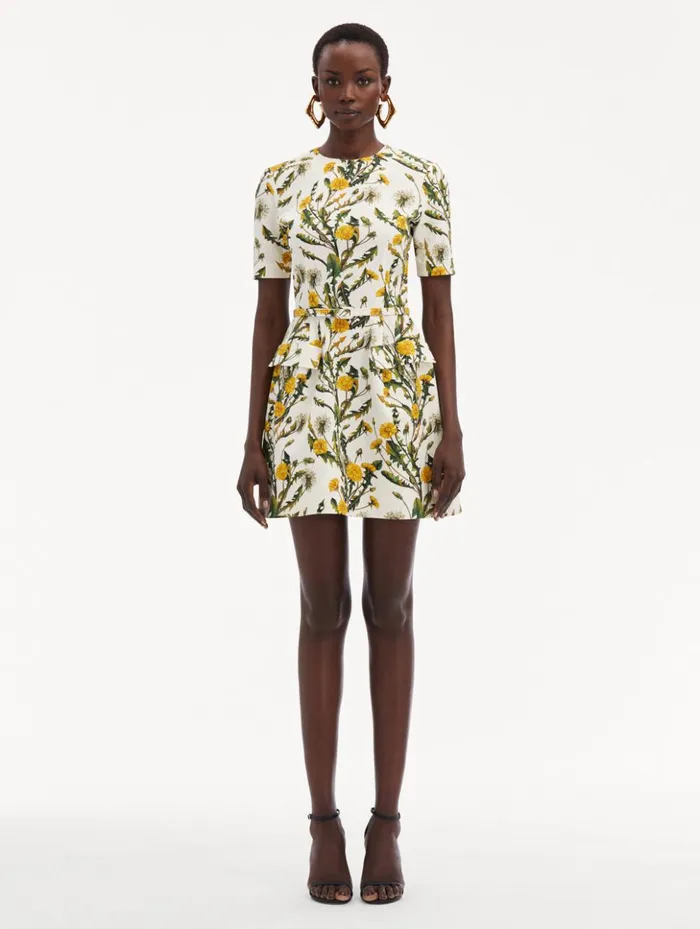 Women Dresses Oscar De La Renta Dandelion Cotton Cloqu Dress Yellow Ivory Women Dresses Oscar De La Renta Dandelion Cotton Cloqu Dress Yellow Ivory