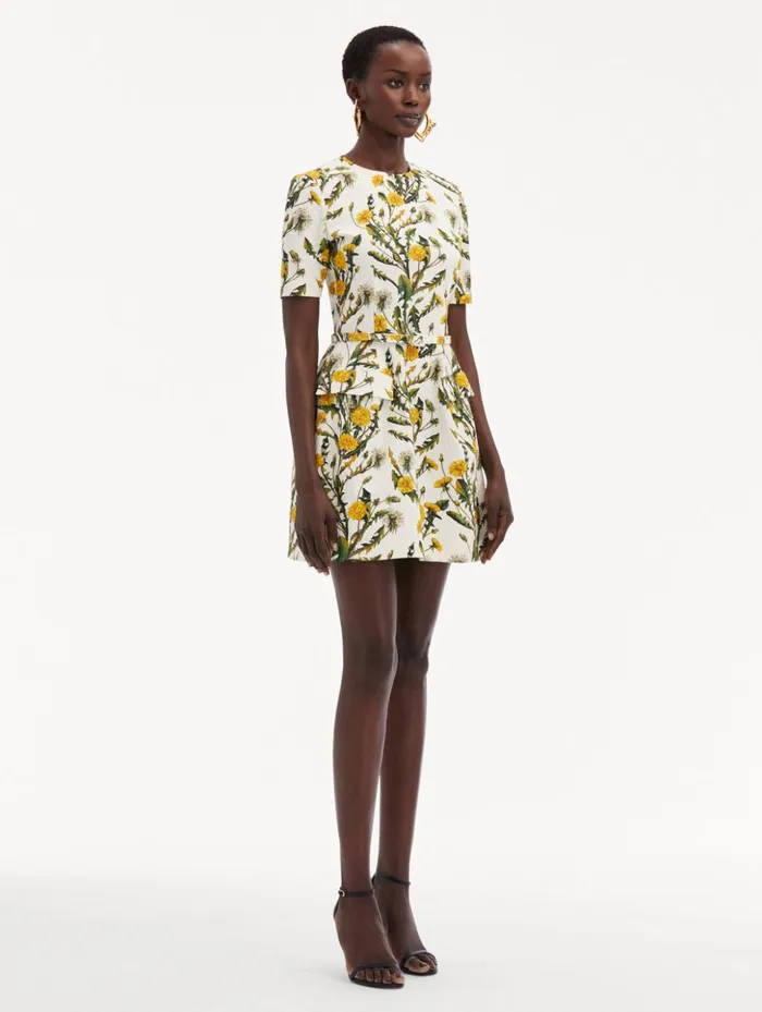 Women Dresses Oscar De La Renta Dandelion Cotton Cloqu Dress Yellow Ivory Women Dresses Oscar De La Renta Dandelion Cotton Cloqu Dress Yellow Ivory