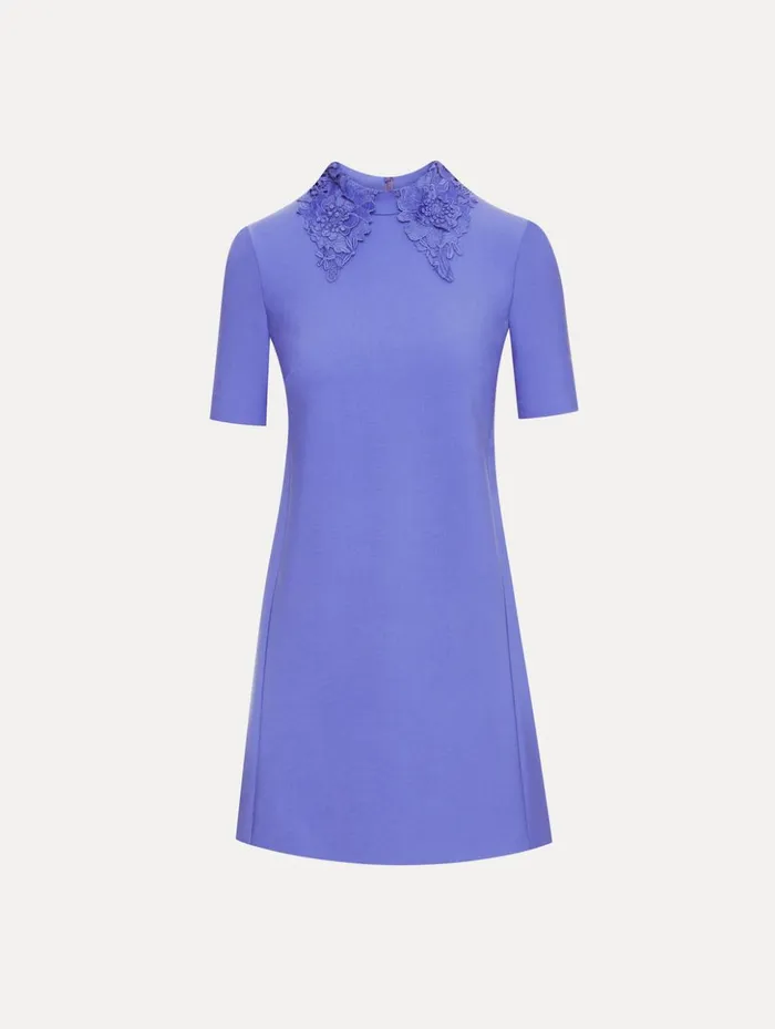 Women Dresses Oscar De La Renta Floral Guipure Collar Mini Dress Crocus