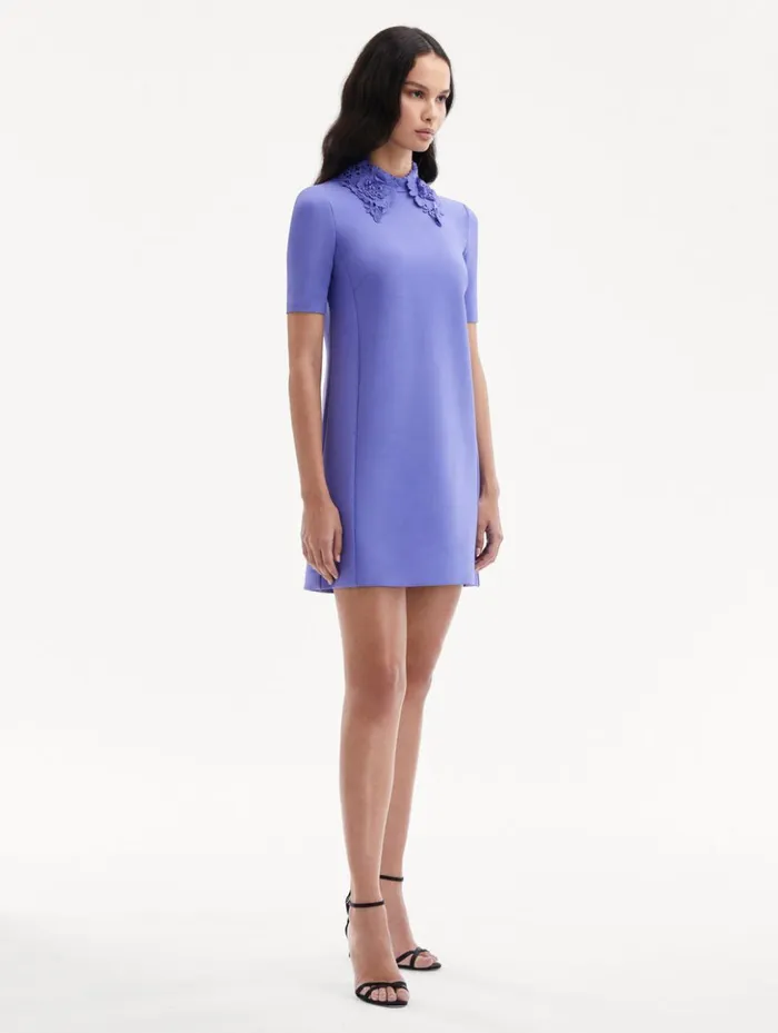 Women Dresses Oscar De La Renta Floral Guipure Collar Mini Dress Crocus Women Dresses Oscar De La Renta Floral Guipure Collar Mini Dress Crocus