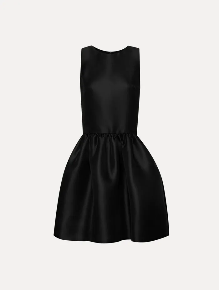 Women Dresses Oscar De La Renta Silk Drop Waist Cocktail Dress Black