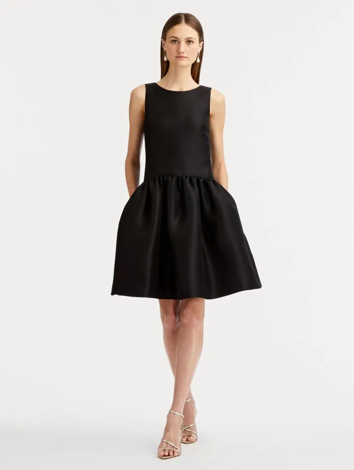 Women Dresses Oscar De La Renta Silk Drop Waist Cocktail Dress Black Women Dresses Oscar De La Renta Silk Drop Waist Cocktail Dress Black