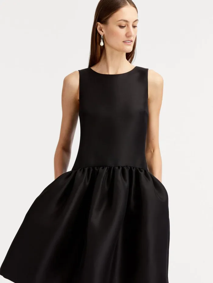 Women Dresses Oscar De La Renta Silk Drop Waist Cocktail Dress Black Women Dresses Oscar De La Renta Silk Drop Waist Cocktail Dress Black