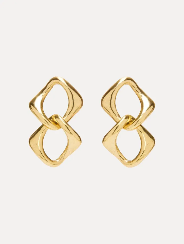 Women Earrings Oscar De La Renta Chain Link Earrings Gold