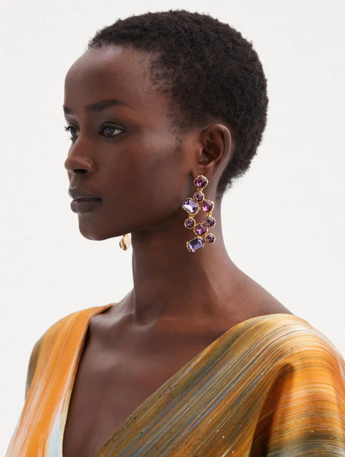 Women Earrings Oscar De La Renta Crystal Scramble Earrings Amethyst Multi Women Earrings Oscar De La Renta Crystal Scramble Earrings Amethyst Multi