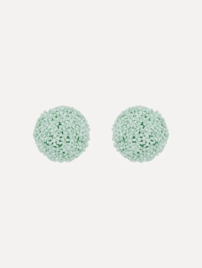 Women Earrings Oscar De La Renta Dandelion Stud Earrings Green