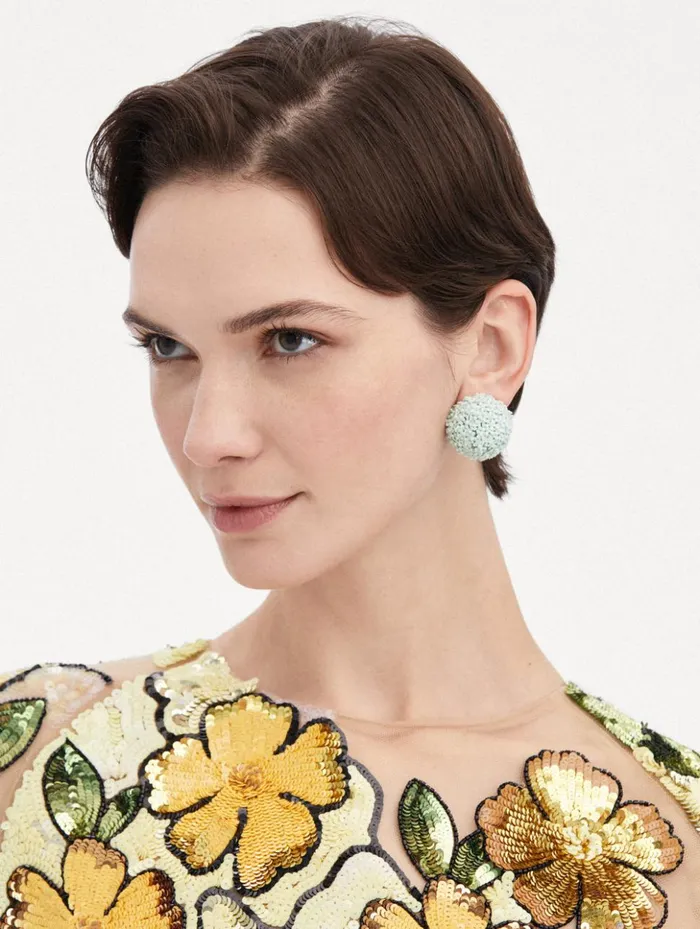 Women Earrings Oscar De La Renta Dandelion Stud Earrings Green Women Earrings Oscar De La Renta Dandelion Stud Earrings Green