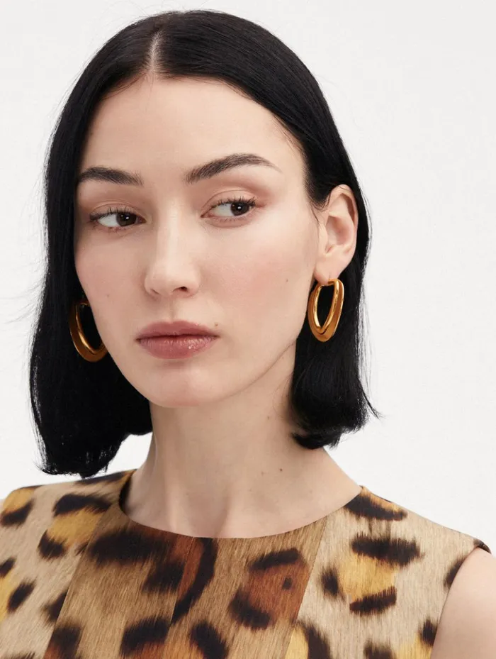 Women Earrings Oscar De La Renta O Disk Hoop Earrings Gold Women Earrings Oscar De La Renta O Disk Hoop Earrings Gold