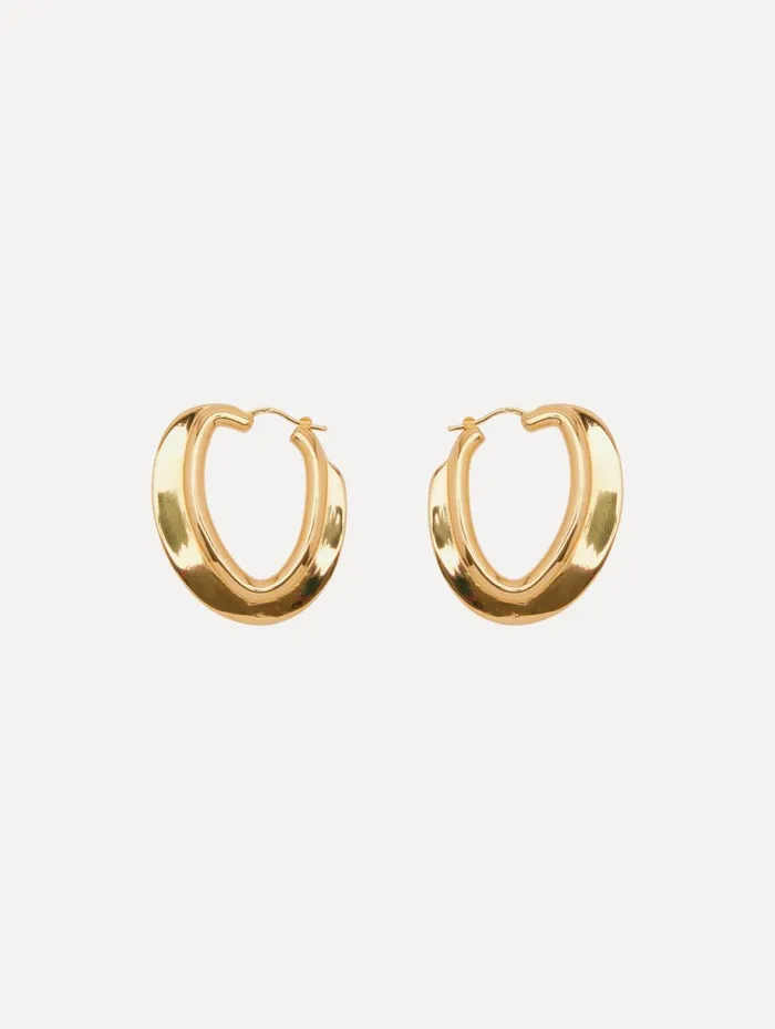 Women Earrings Oscar De La Renta O Disk Hoop Earrings Gold Women Earrings Oscar De La Renta O Disk Hoop Earrings Gold