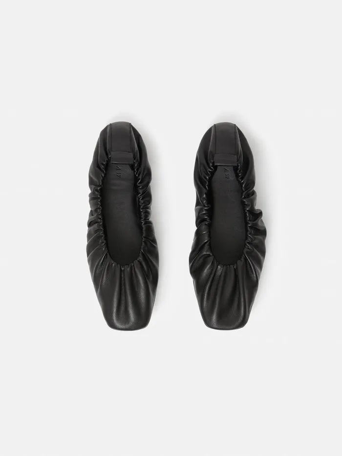 Women Elasticated Ballerina Black Jigsaw Flats