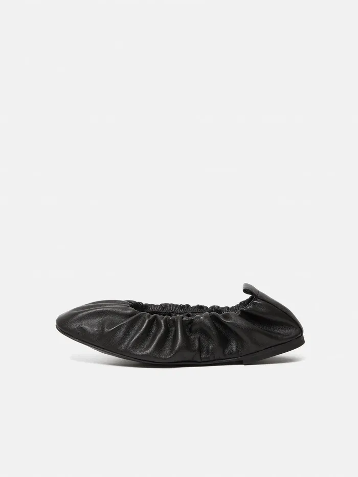 Women Elasticated Ballerina Black Jigsaw Flats