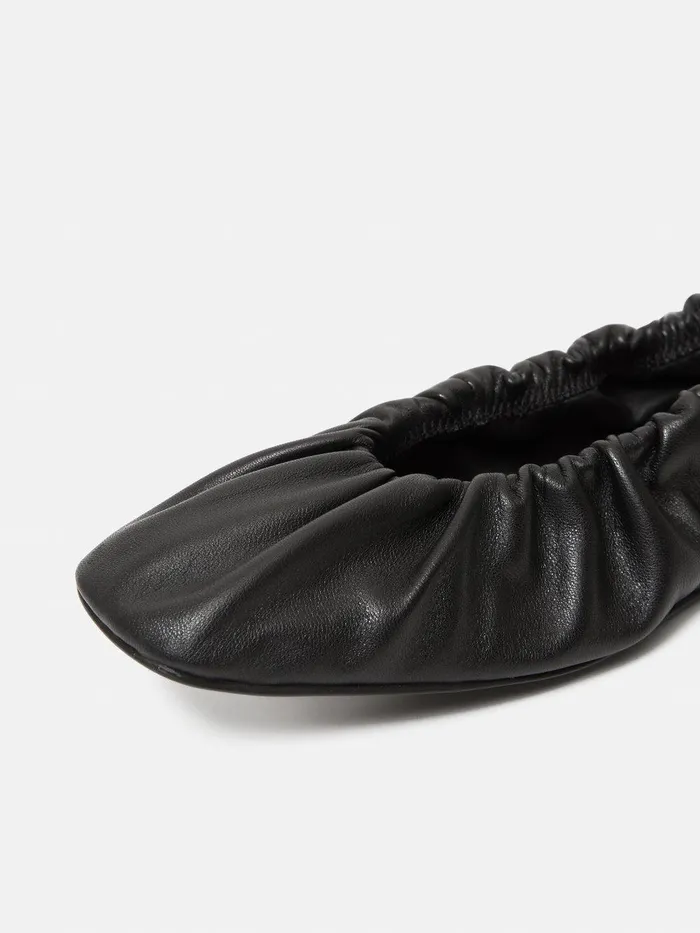 Women Elasticated Ballerina Black Jigsaw Flats