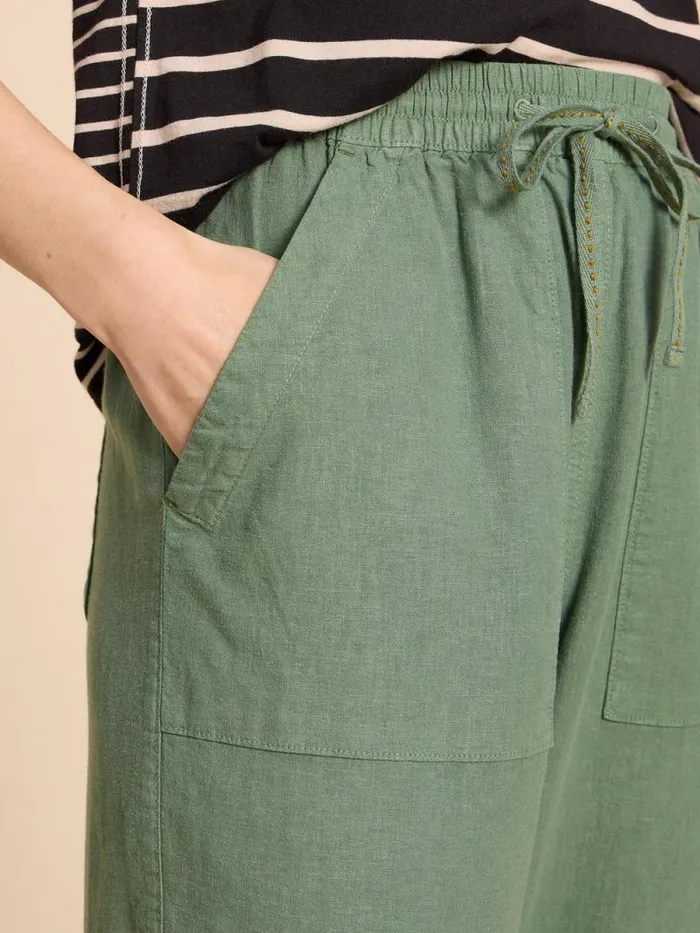 Women Elle Linen Blend Trouser Mid Green White Stuff Trousers