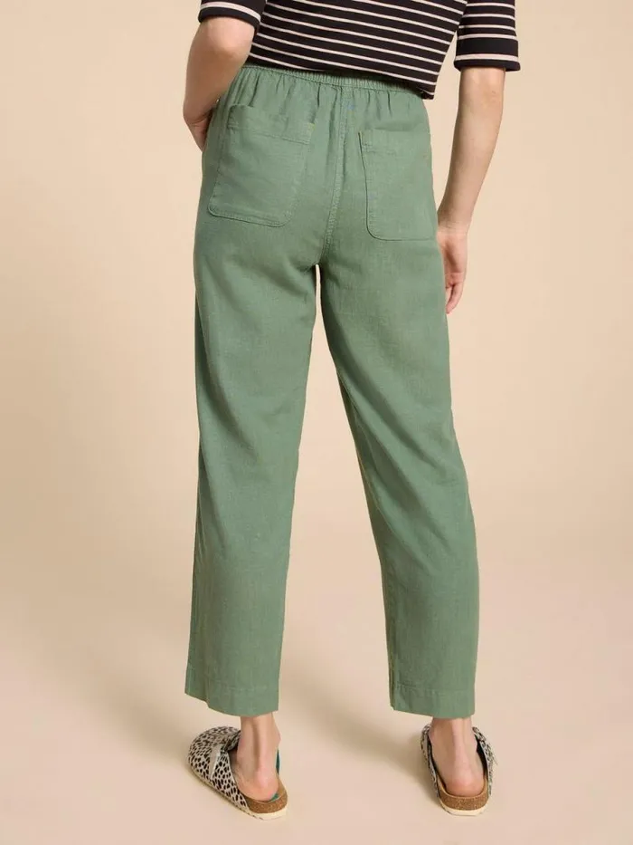 Women Elle Linen Blend Trouser Mid Green White Stuff Trousers