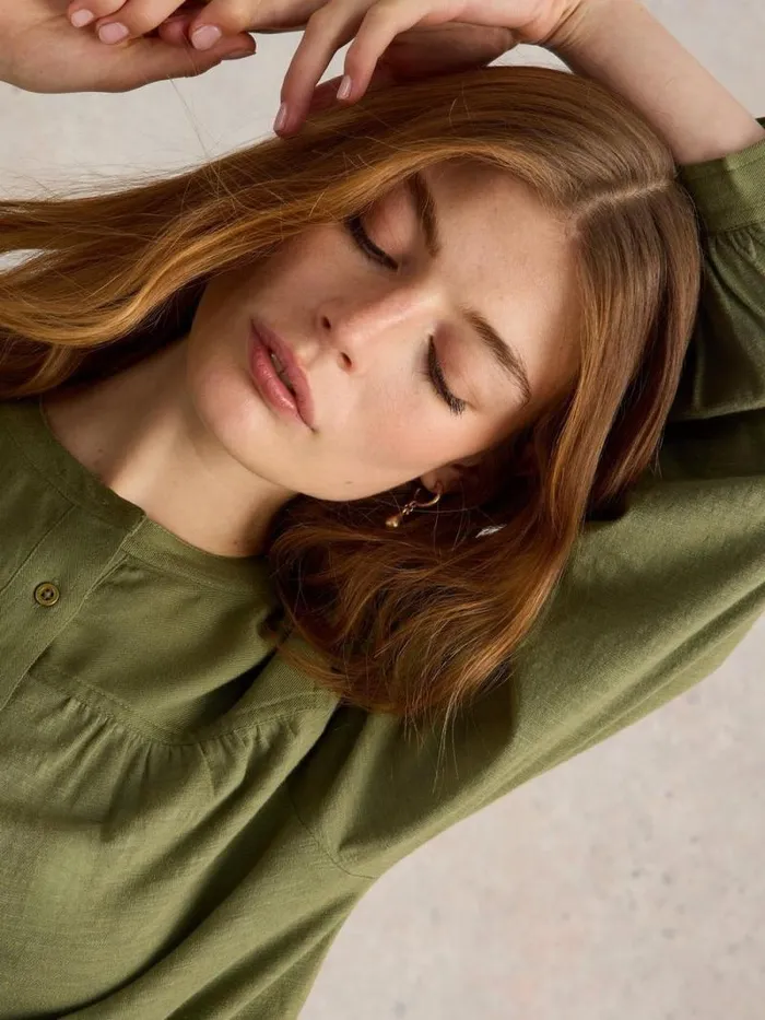 Women ELOISE MIX SHIRT Khaki Green White Stuff Shirts and Blouses Women ELOISE MIX SHIRT Khaki Green White Stuff Shirts and Blouses