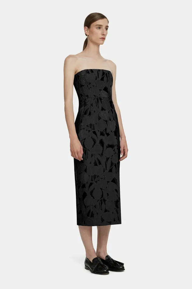 Women Emilia Wickstead Imara Dress in Black Embellished Wool Dresses